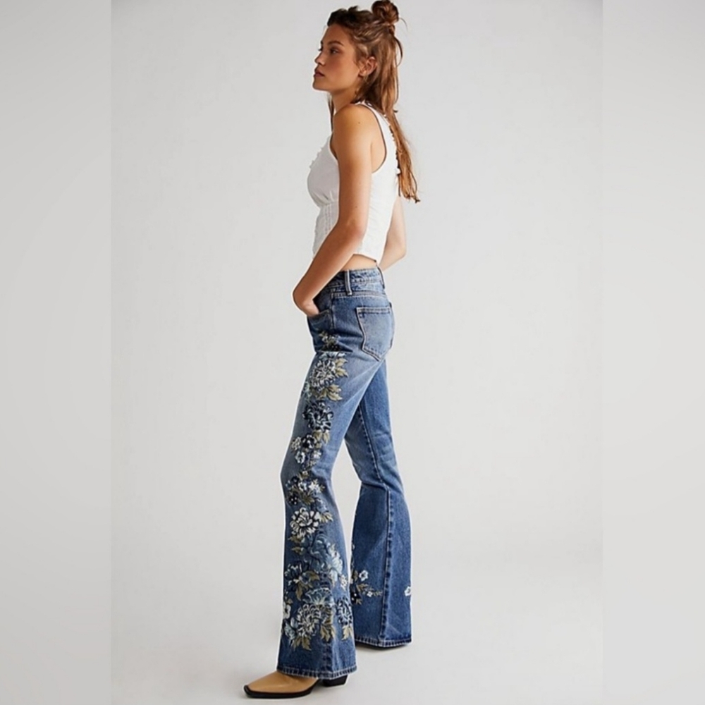 Driftwood Farrah Embroidered Flare Jeans